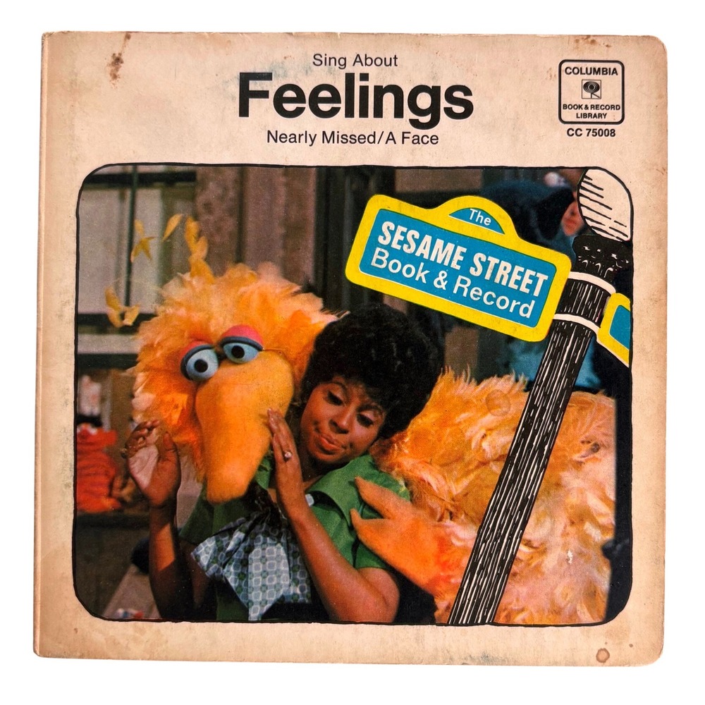 Vintage 1970 Sesame Street Sing About Feelings 45 RPM Book & Record CC 75008